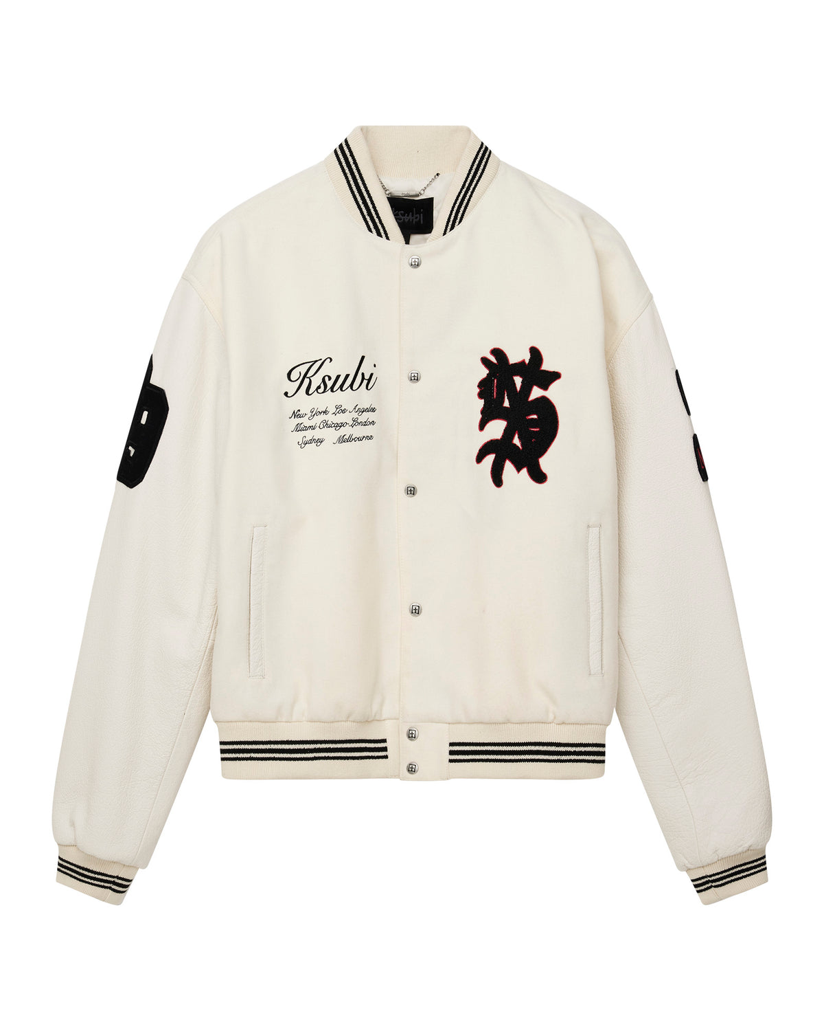 MENS PLAYOFF VARSITY JACKET ECRU JACKETS