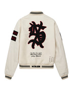 MENS PLAYOFF VARSITY JACKET ECRU JACKETS