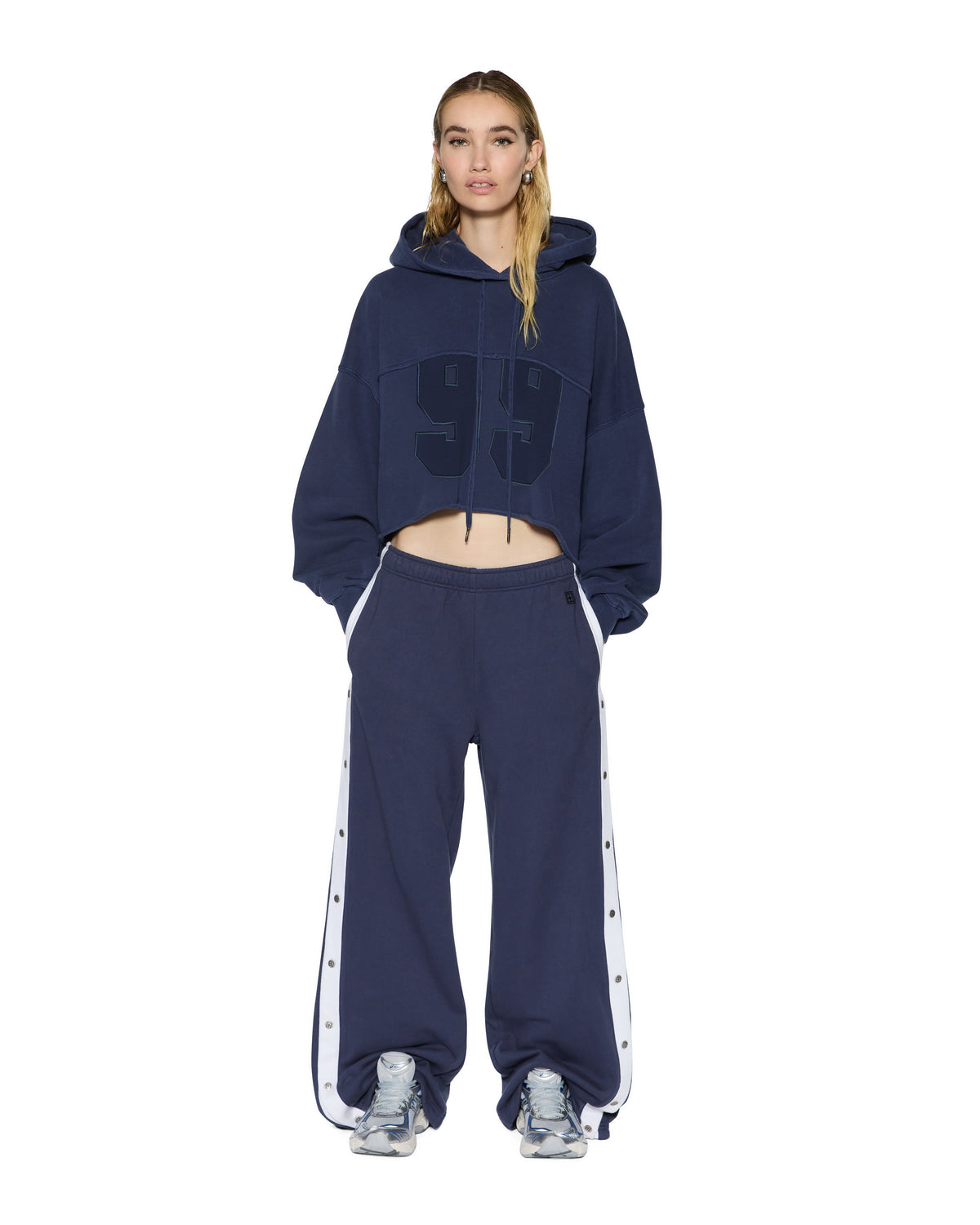 OH G HOODIE CROPPED INK BLUE