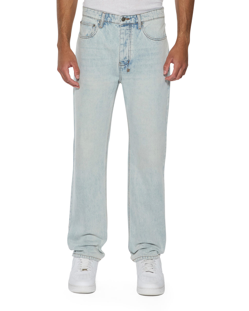 Mens Hazlow Frost Blue Straight Denim Jeans - Denim