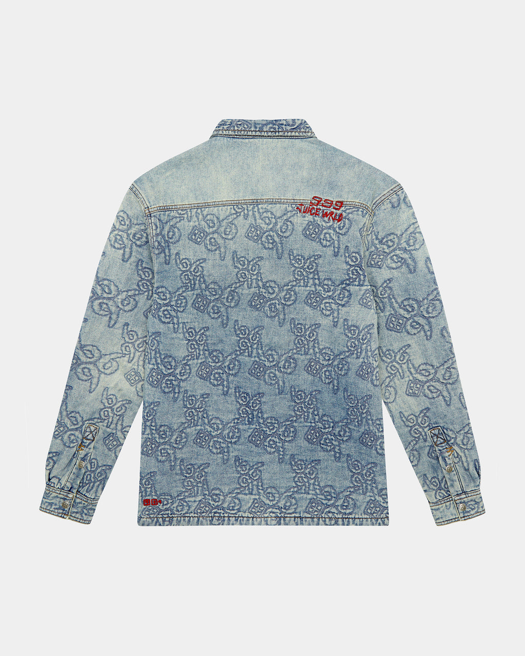 Mens Quilted Ls Shirt K9 Stoned Regular Shirts - Denim