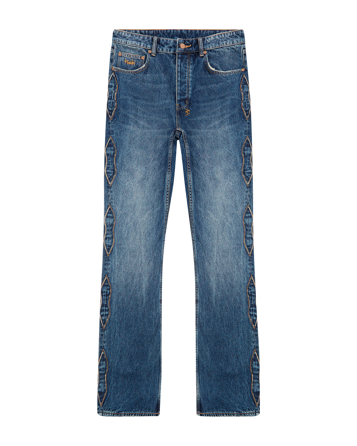 Mens Roped Doubledown Bronko Antique Kraft Bootcut Denim Jeans - Denim