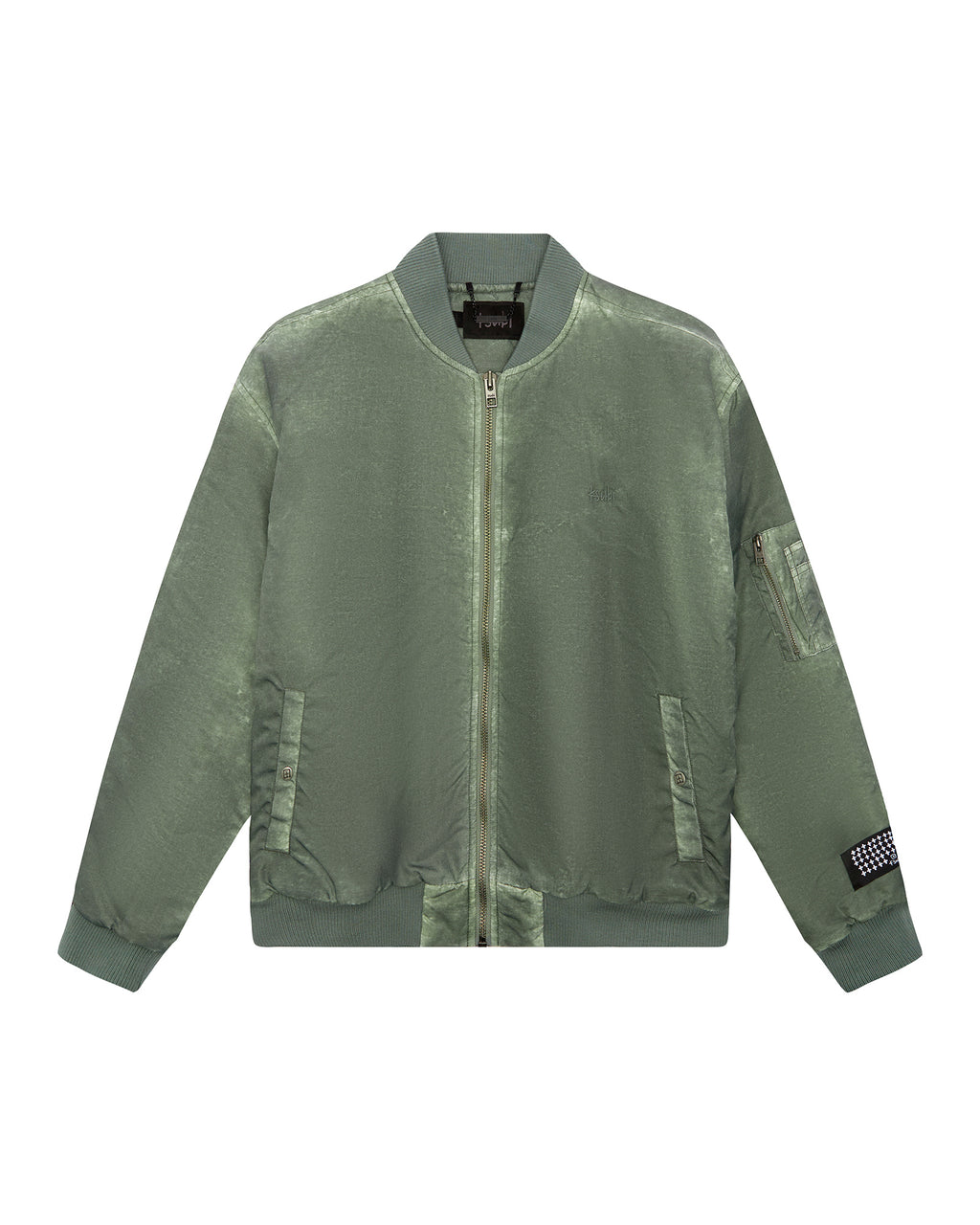 Mens Royalty Bomber Khaki Overdye Relaxed Jackets - Khaki