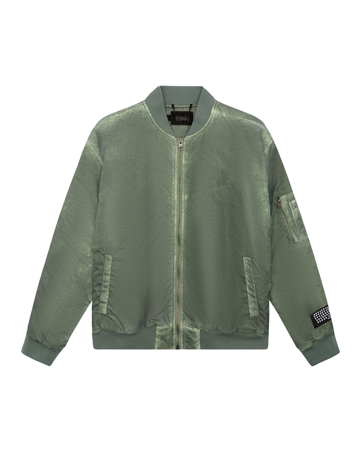 Mens Royalty Bomber Khaki Overdye Relaxed Jackets - Khaki