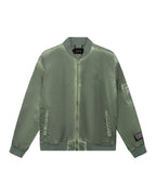 Mens Royalty Bomber Khaki Overdye Relaxed Jackets - Khaki