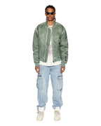 Mens Royalty Bomber Khaki Overdye Relaxed Jackets - Khaki