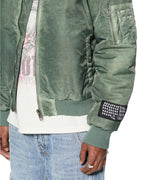 Mens Royalty Bomber Khaki Overdye Relaxed Jackets - Khaki