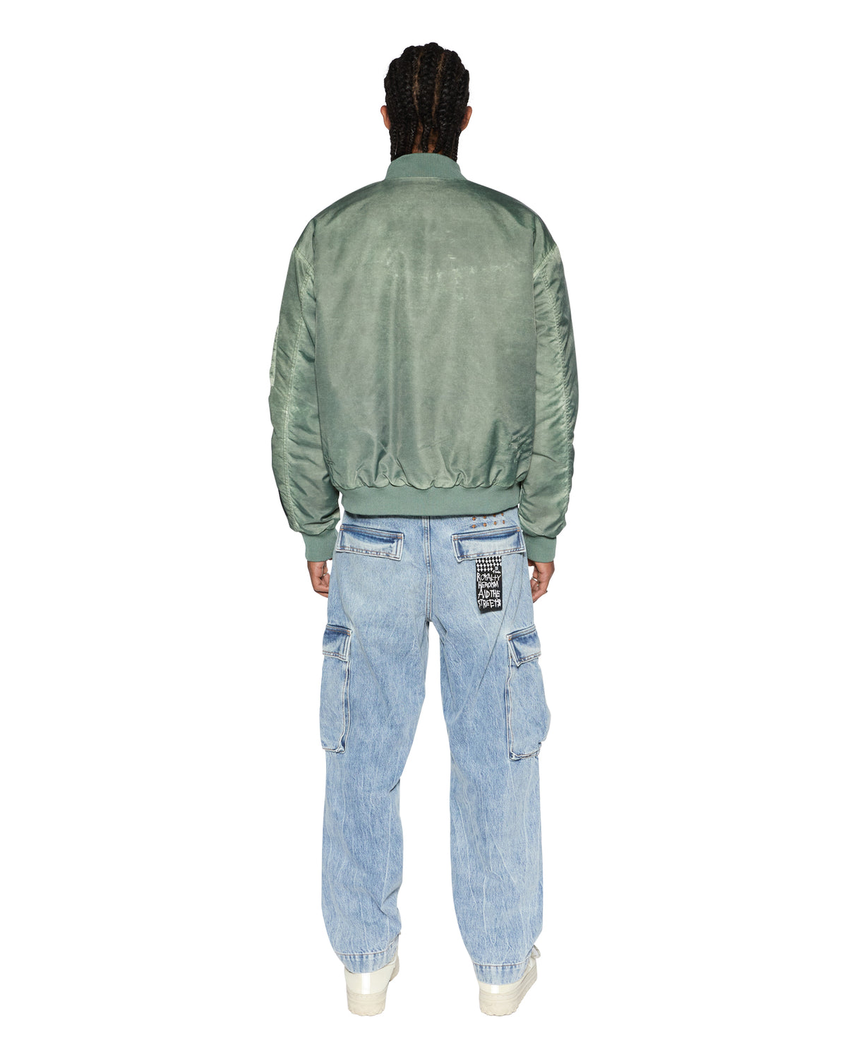 Mens Royalty Bomber Khaki Overdye Relaxed Jackets - Khaki