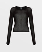 Womens Ultra Knit Top Black Fitted Knitwear - Black