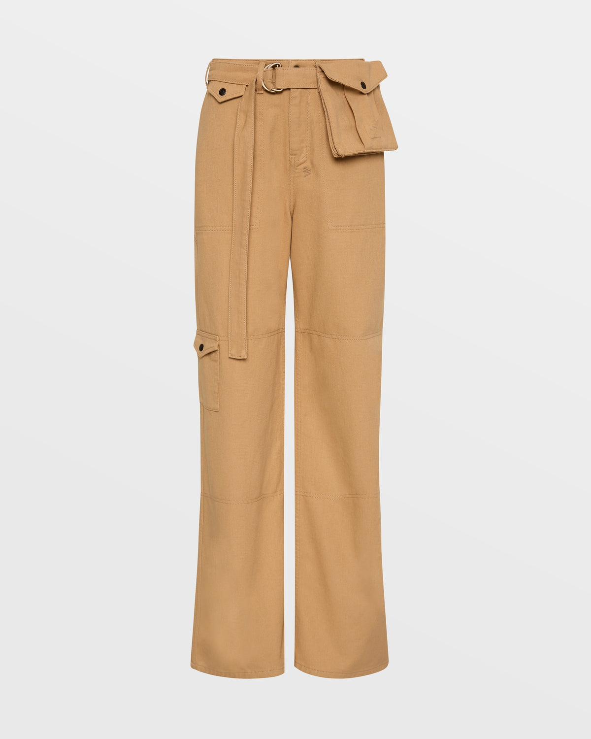 Womens Kommand Cargo Caramel Wide Pants - Tan