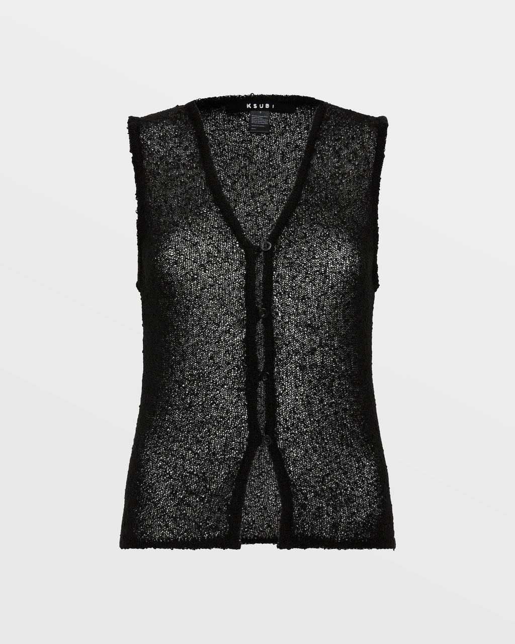 WOMENS DIVIDE KNIT VEST BLACK KNITWEAR