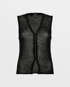 WOMENS DIVIDE KNIT VEST BLACK KNITWEAR