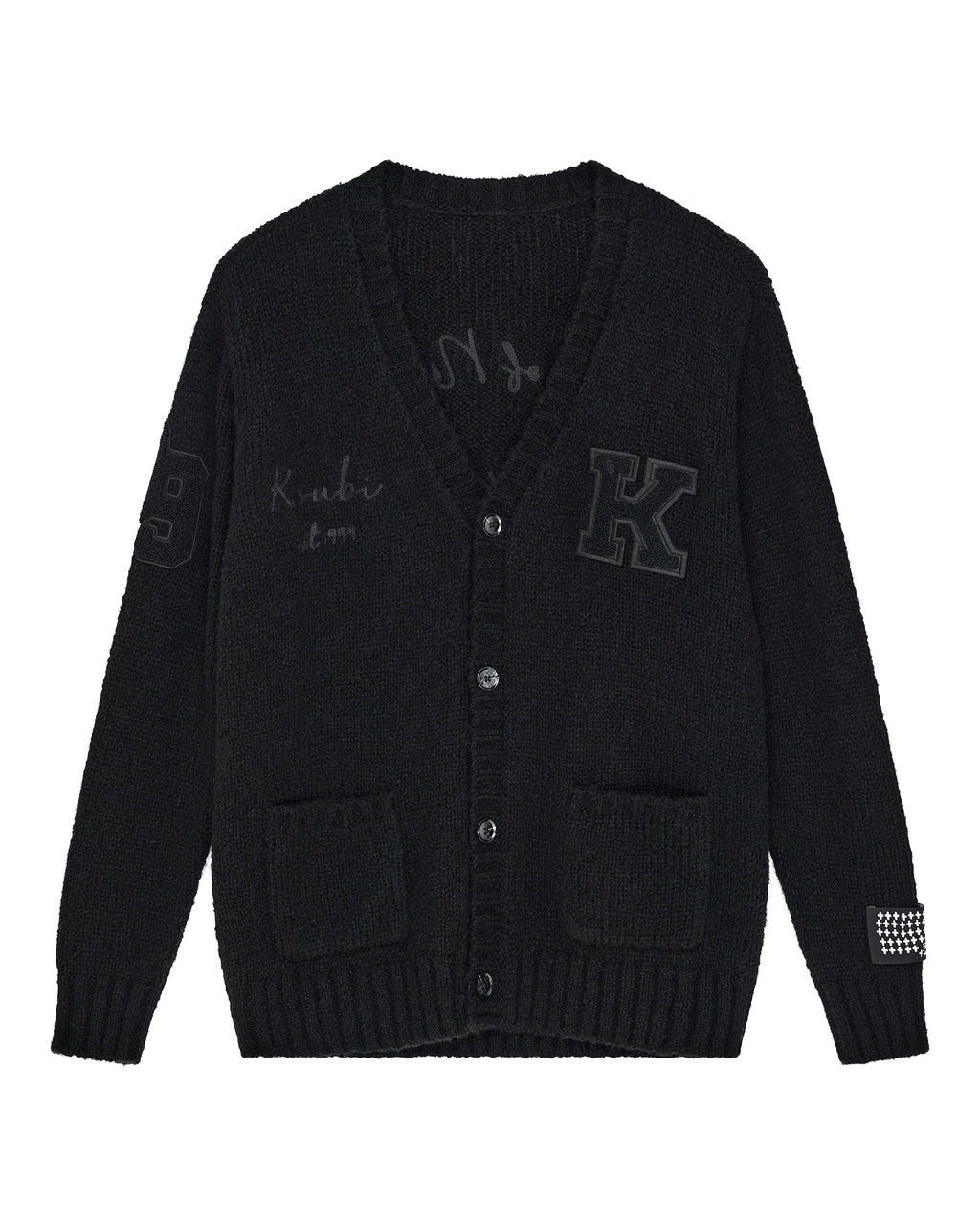 Mens Salud Cardigan Jet Black Regular Knitwear - Black