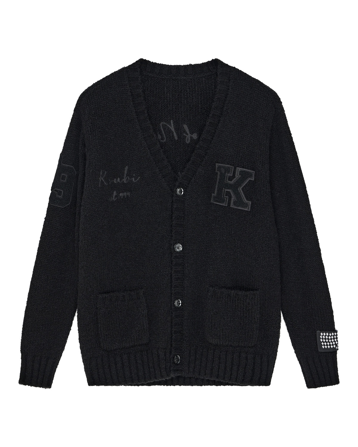 Mens Salud Cardigan Jet Black Regular Knitwear - Black