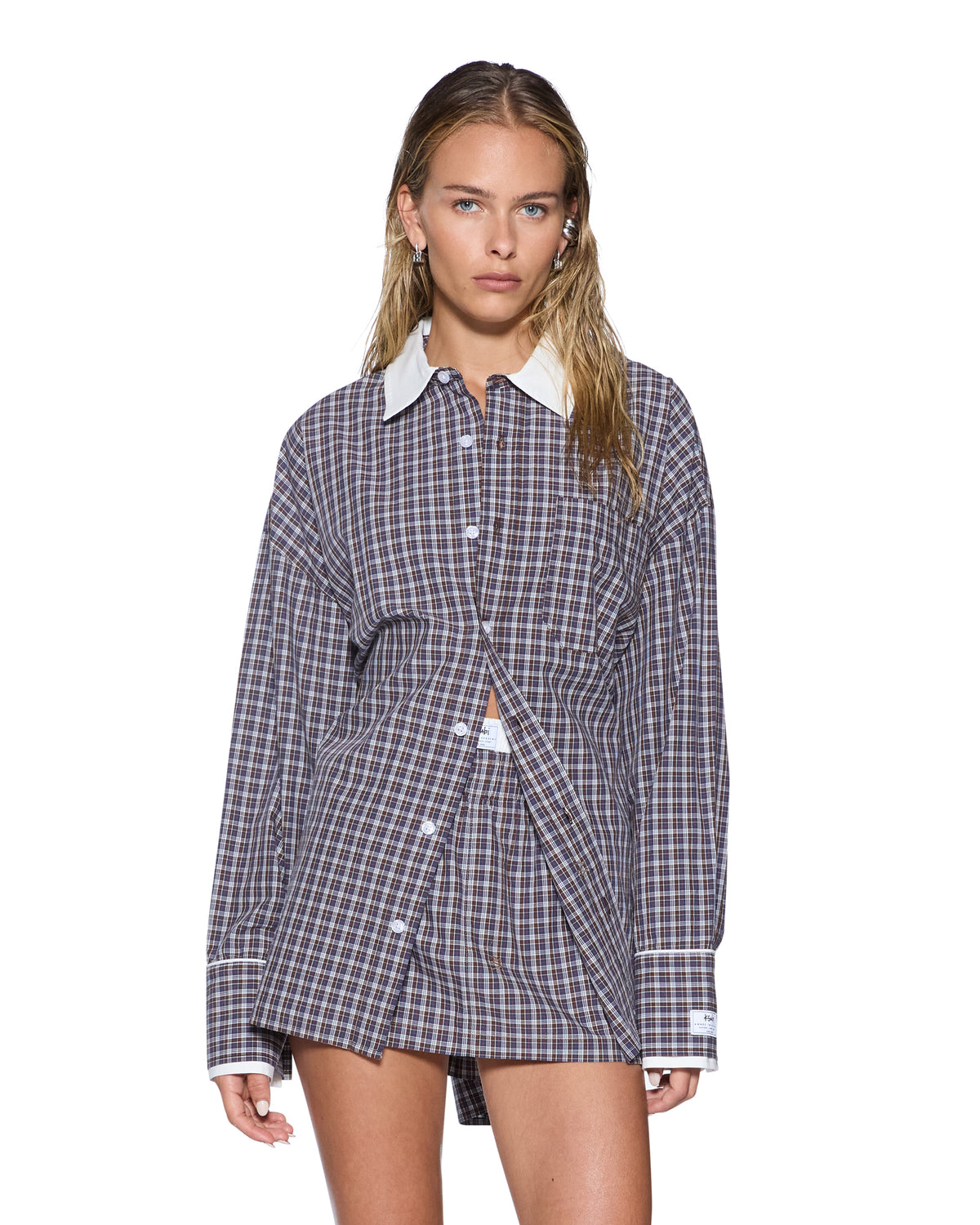 ASTRA LS SHIRT WHITE PLAID