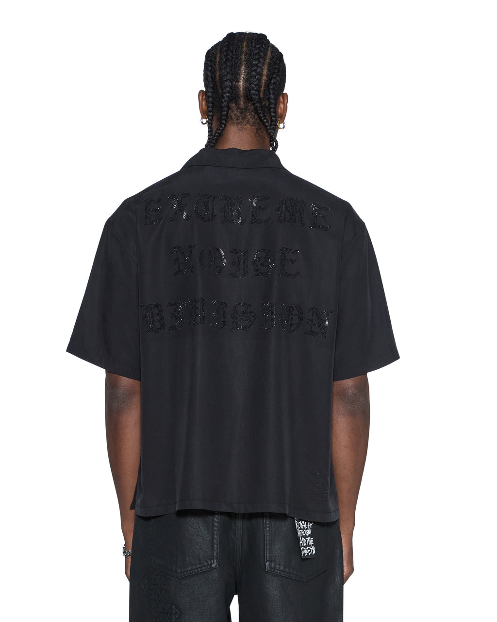 Mens End Diner Ss Shirt Satin Black Regular Shirts - Black