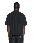 Mens End Diner Ss Shirt Satin Black Regular Shirts - Black