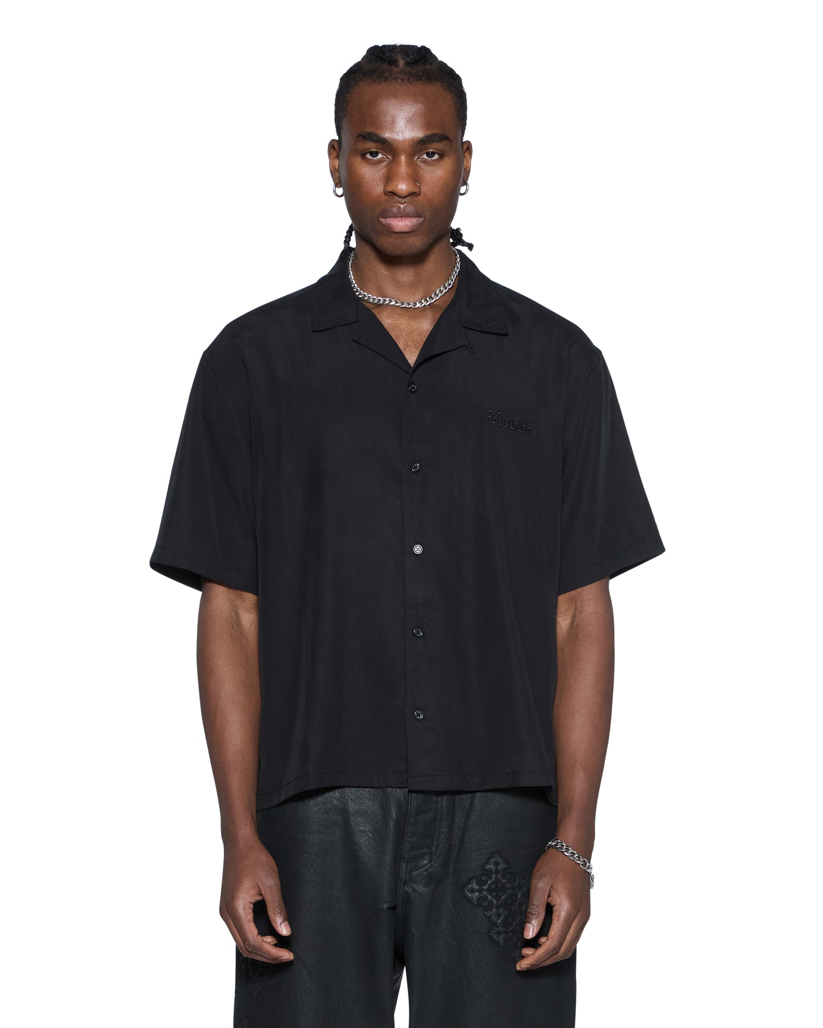 Mens End Diner Ss Shirt Satin Black Shirts | Ksubi ++