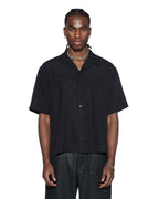 Mens End Diner Ss Shirt Satin Black Regular Shirts - Black