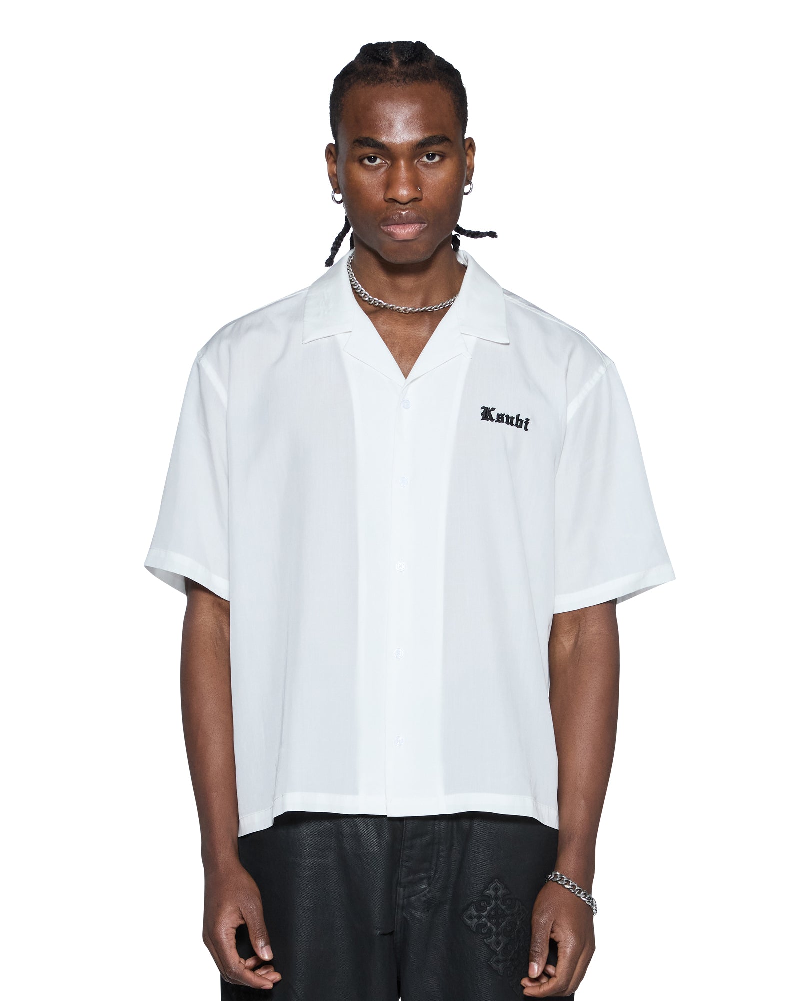 Mens End Diner Ss Shirt Satin White Shirts | Ksubi ++