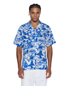 Mens Lagoon Ss Resort Shirt Blue Shirts | Ksubi ++