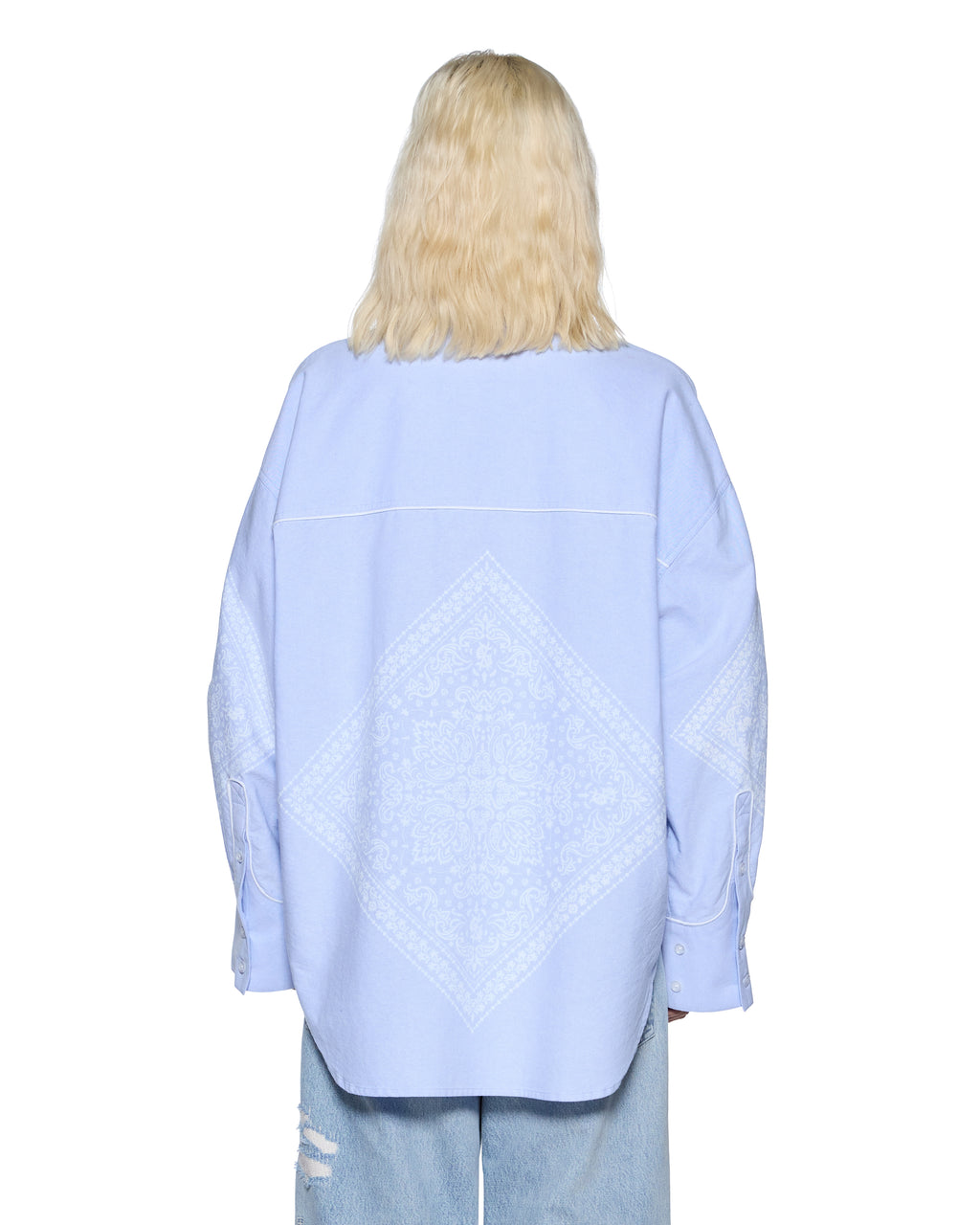 Womens Astra Ls Shirt Bandana Oversized Shirts - Blue