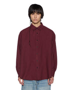 Mens Anti Ls Shirt Ox Regular Shirts - Burgundy