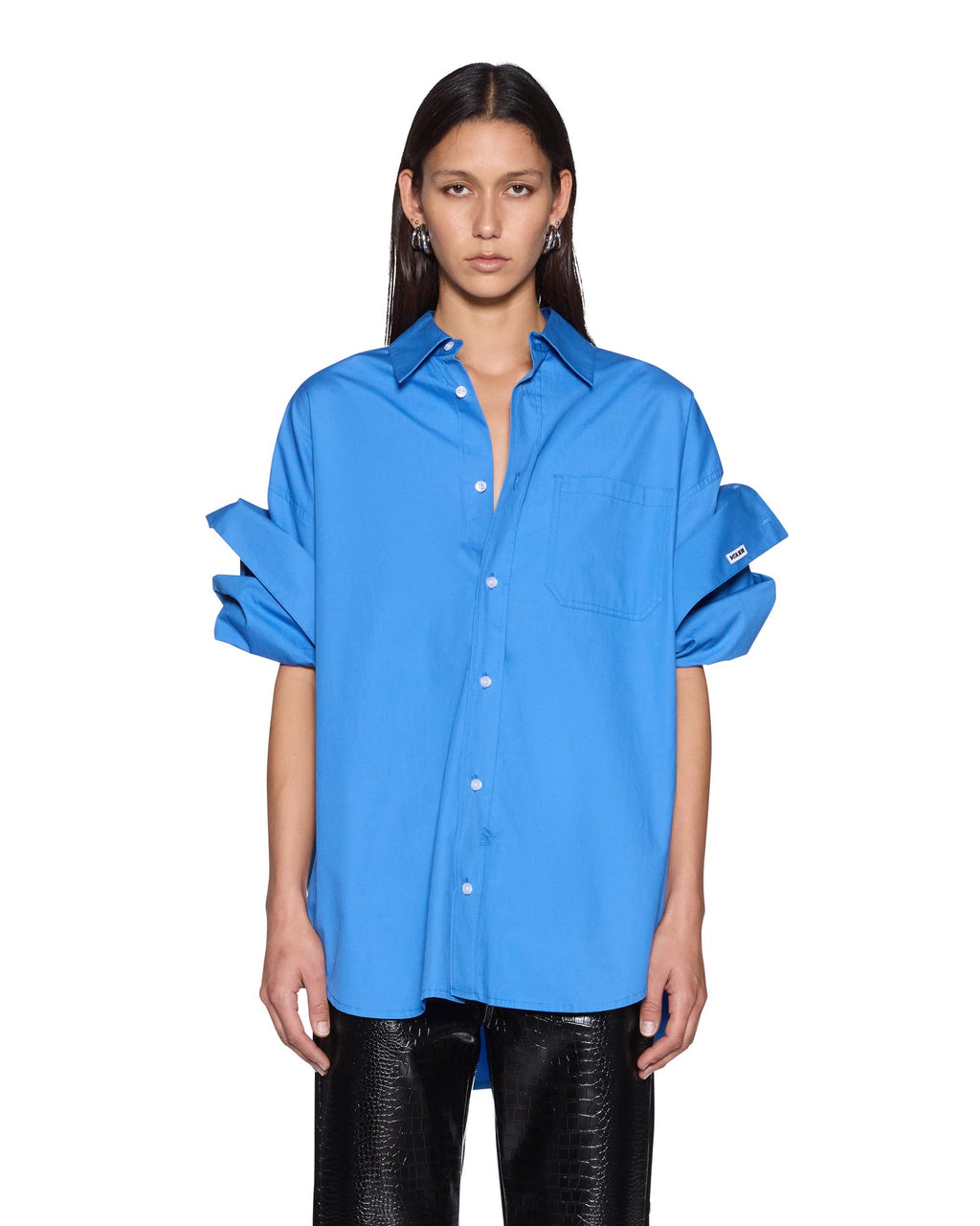 Womens Astra Shirt Bright Blue Oversized Shirts - Blue