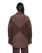 Womens Astra Shirt Folk Bandana Oversized Shirts - Brown