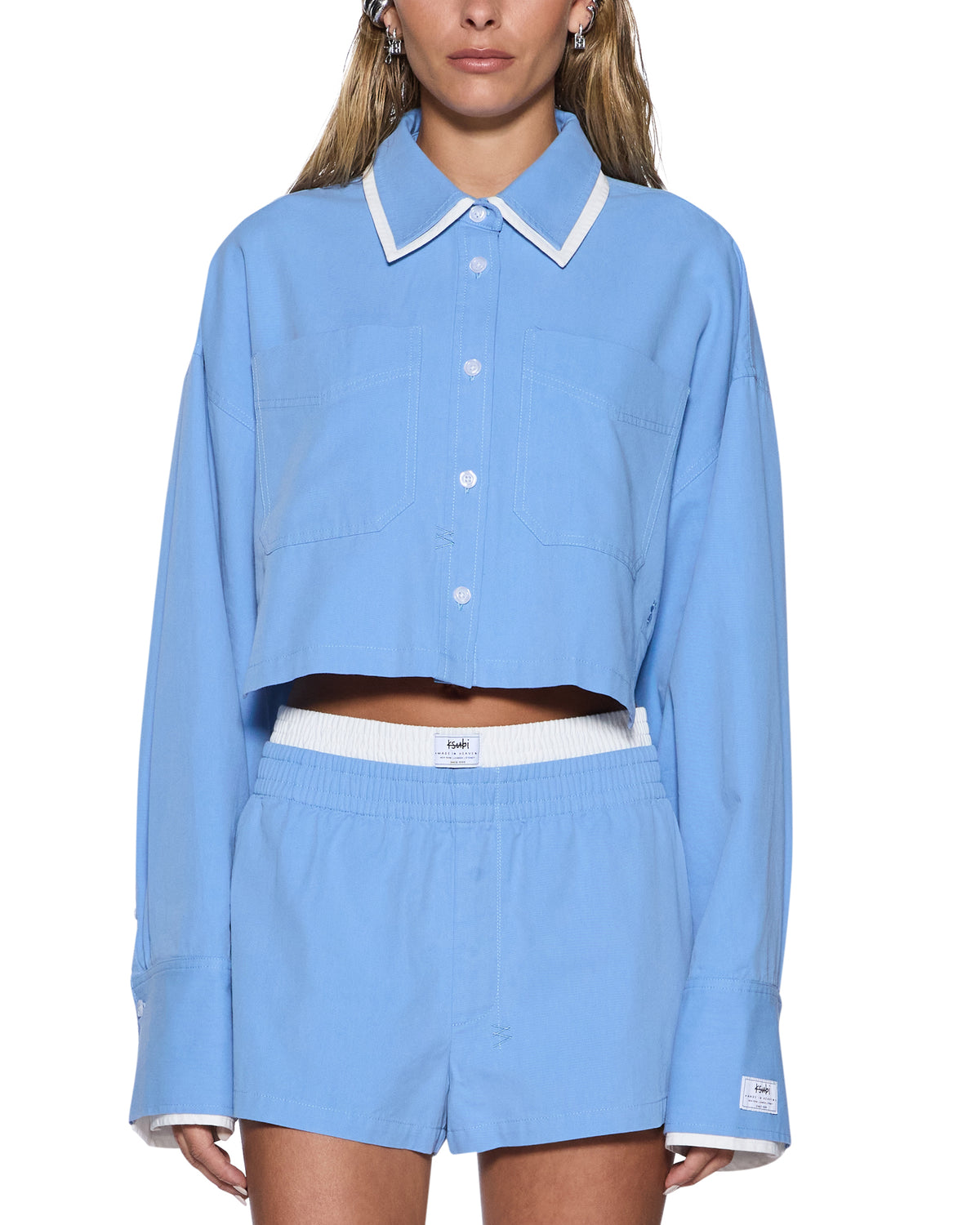 BALTER LS SHIRT BRIGHT BLUE/WHITE