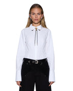 WOMENS DARE OPEN BACK LS SHIRT WHITE SHIRTS