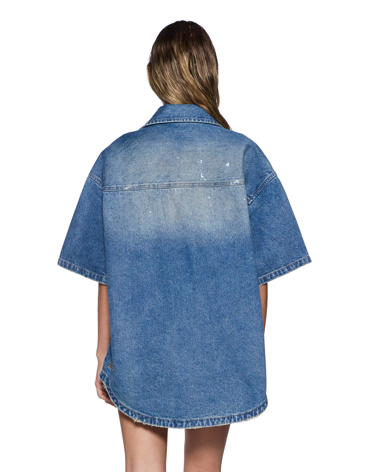 WOMENS GARAGE DENIM SS SHIRT PAINTER BLUE SHIRTS