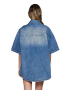 WOMENS GARAGE DENIM SS SHIRT PAINTER BLUE SHIRTS