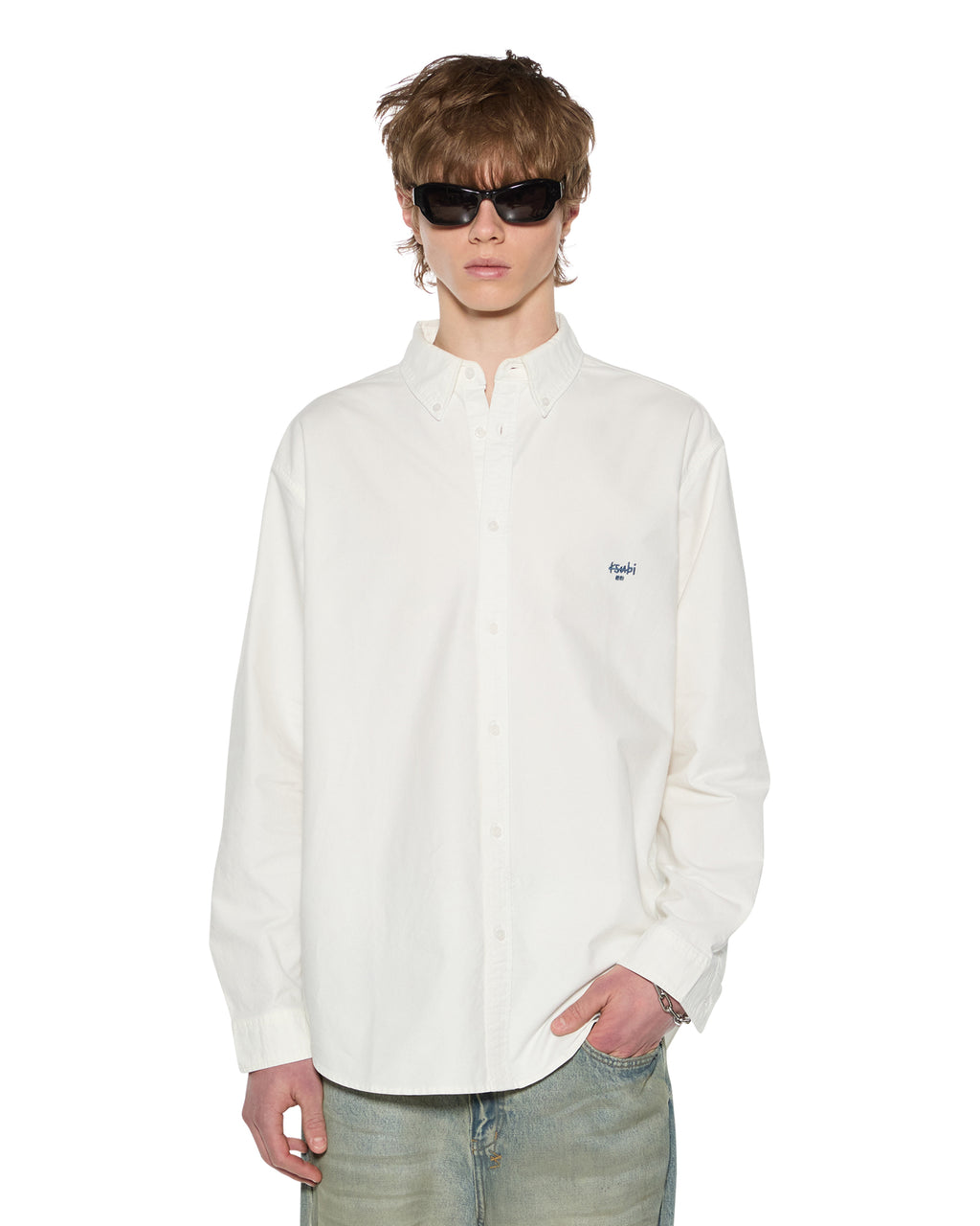 MENS KSIGNATURE BUTTON DOWN LS SHIRT WHITE SHIRTS