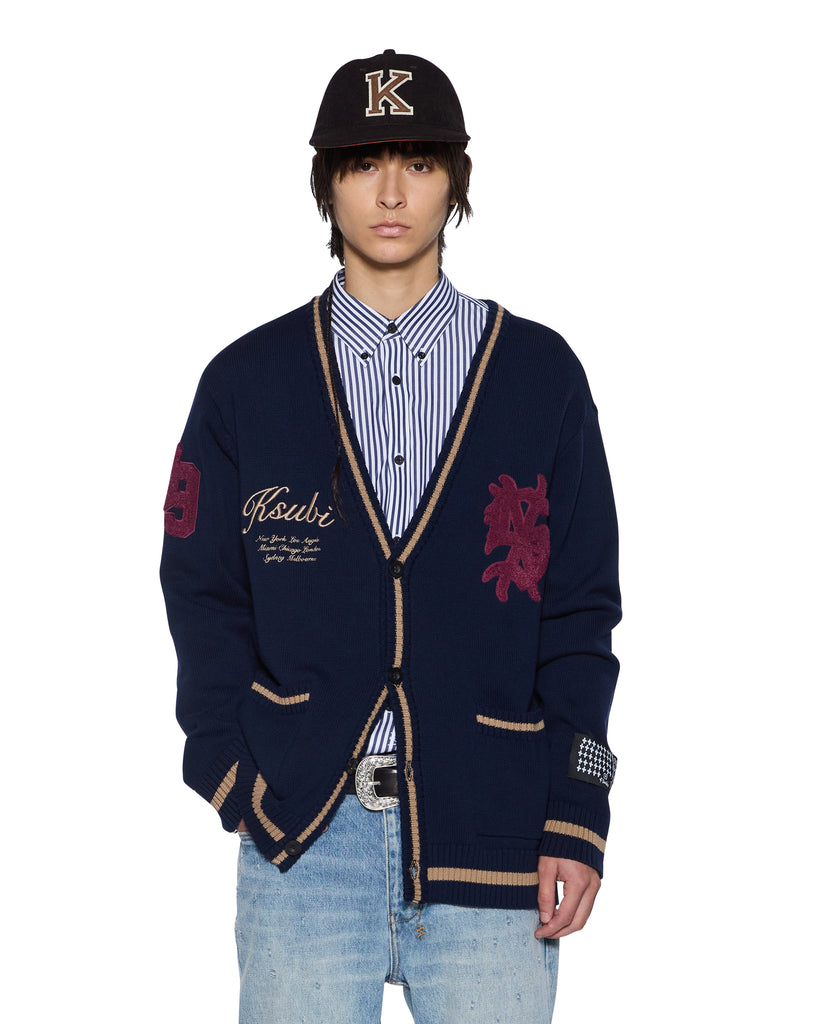 Mens Playoff Cardigan Navy Knitwear | Ksubi ++