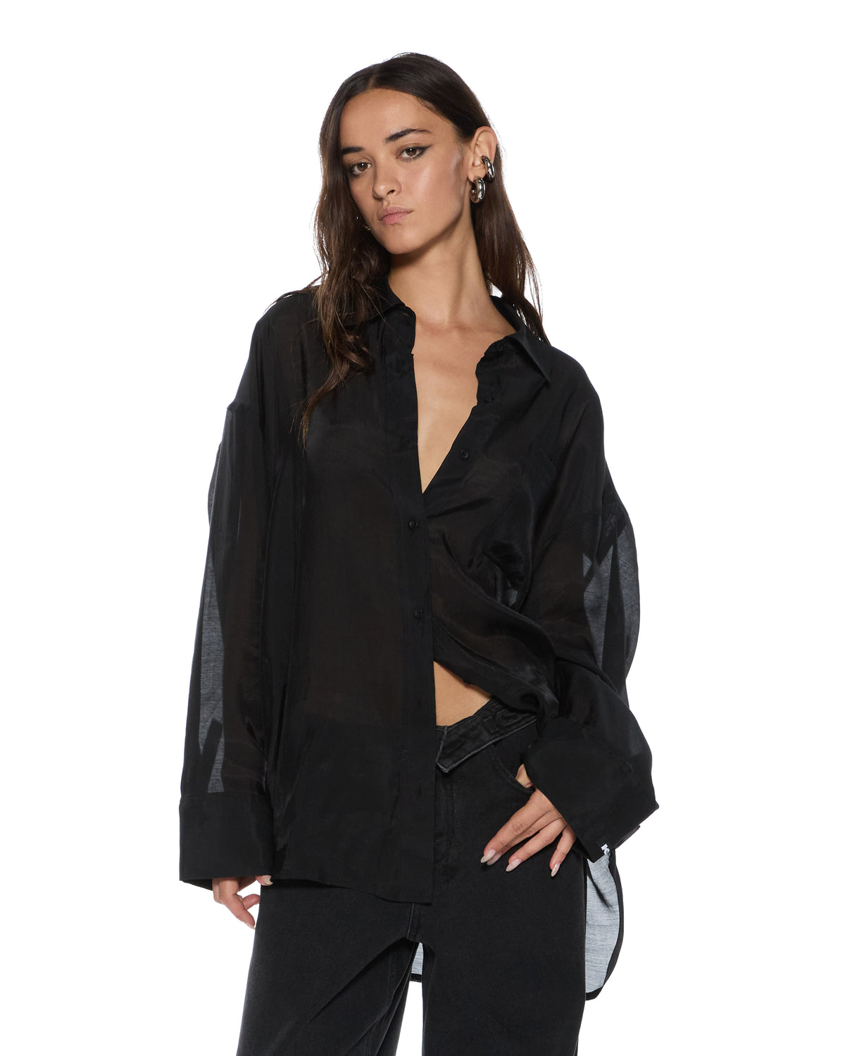 WOMENS LABELS ASTRA LS SHIRT BLACK SHIRTS