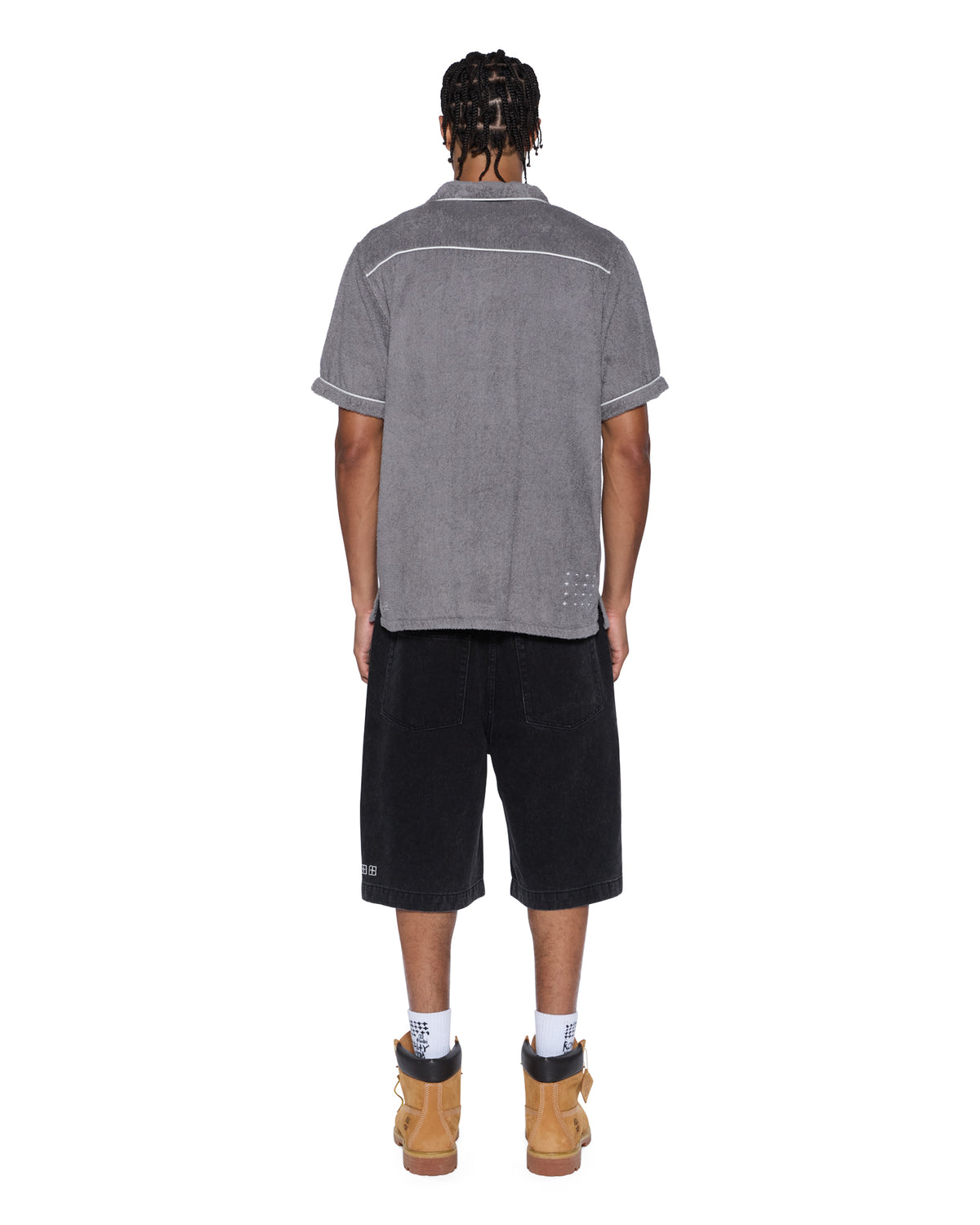 MENS LOUNGE SS RESORT SHIRT CHARCOAL SHIRTS