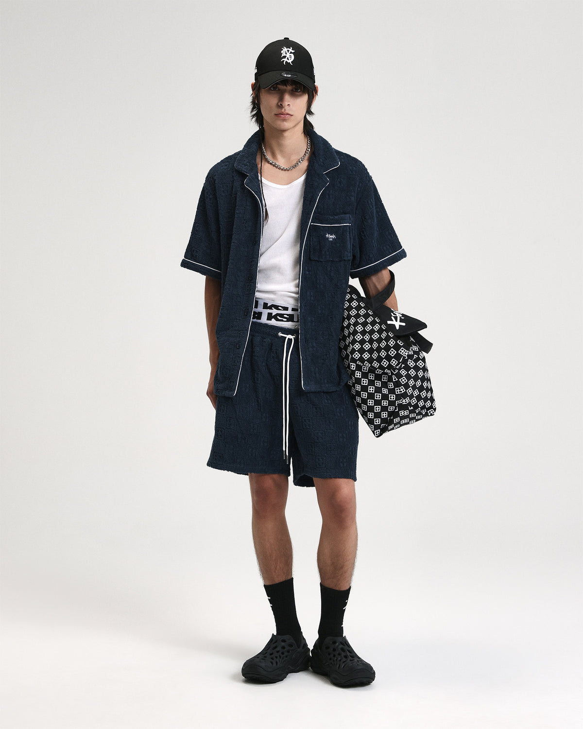 MENS LOUNGE SS RESORT SHIRT NAVY SHIRTS