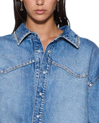WOMENS OVERSIZED DENIM LS SHIRT MAVERIK KRYSTAL SHIRTS