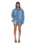 WOMENS OVERSIZED DENIM LS SHIRT MAVERIK KRYSTAL SHIRTS