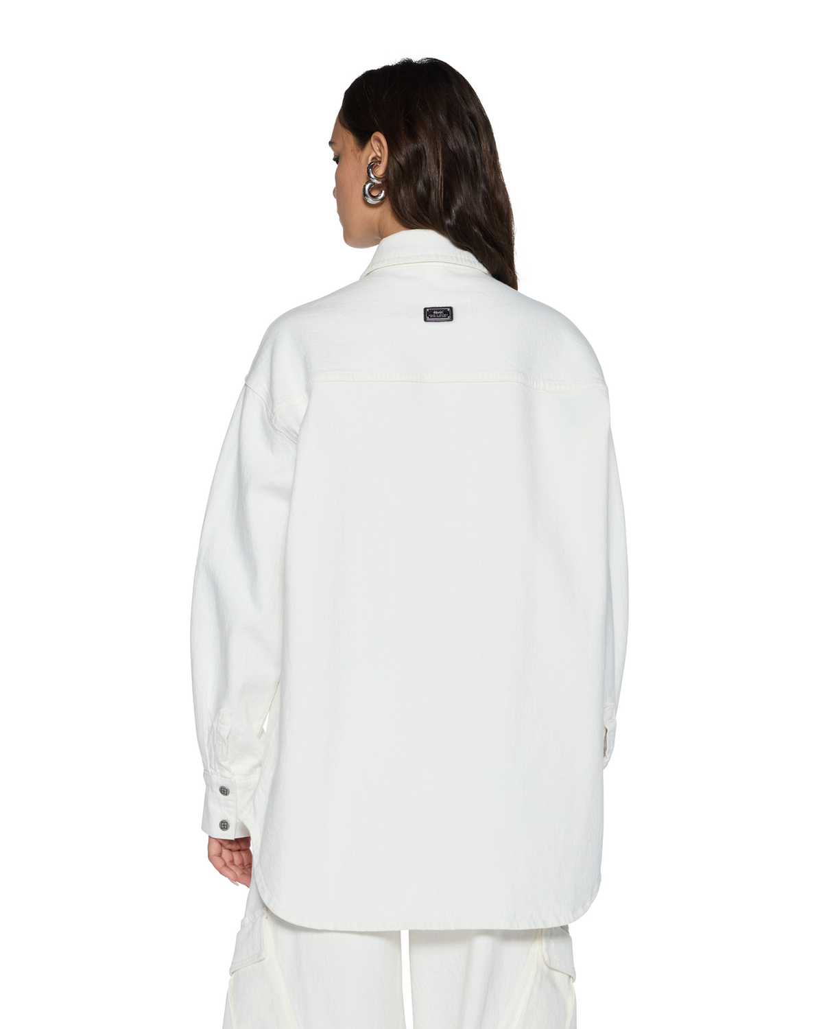 Womens Oversized Ls Shirt Ecru Oversized Shirts - Beige
