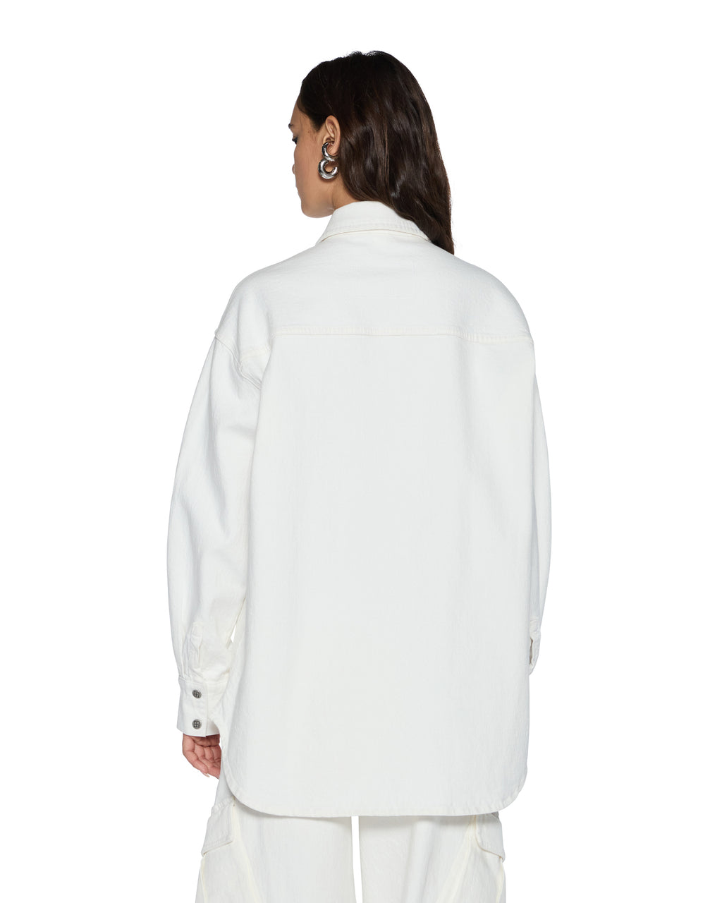 Womens Oversized Ls Shirt Ecru Oversized Shirts - Beige