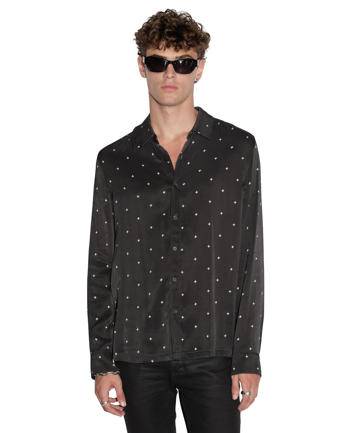 POLKA PLUS LS SHIRT BLACK