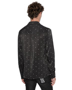 Mens Polka Plus Ls Shirt Black Regular Shirts - Black