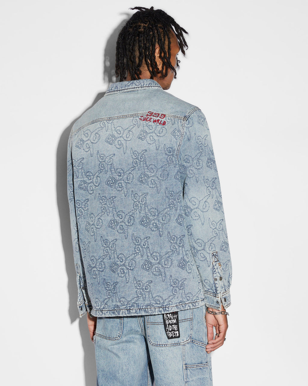Mens Quilted Ls Shirt K9 Stoned Regular Shirts - Denim