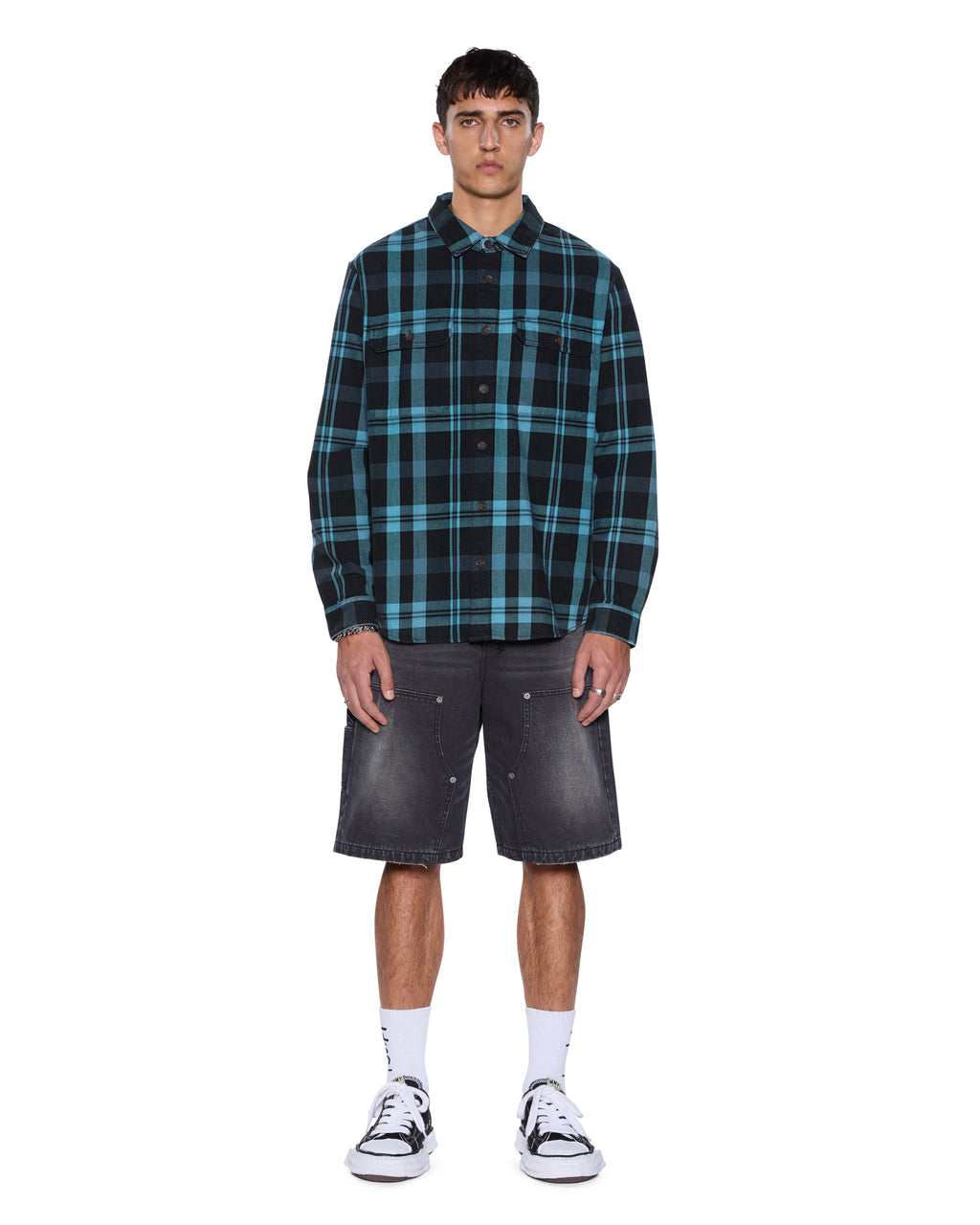Mens Rosebowl Ls Shirt 1999 Blue Check Regular Shirts - Multi Colour