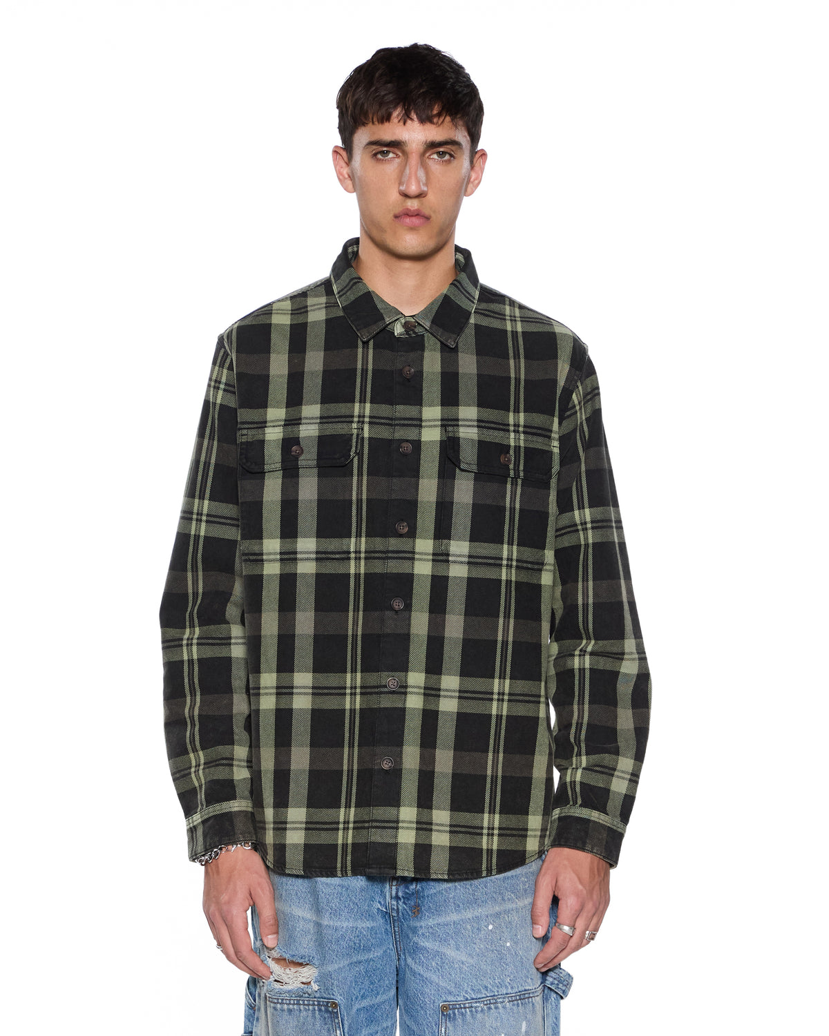 Mens Rosebowl Ls Shirt 1999 Khaki Check Regular Shirts - Multi Colour