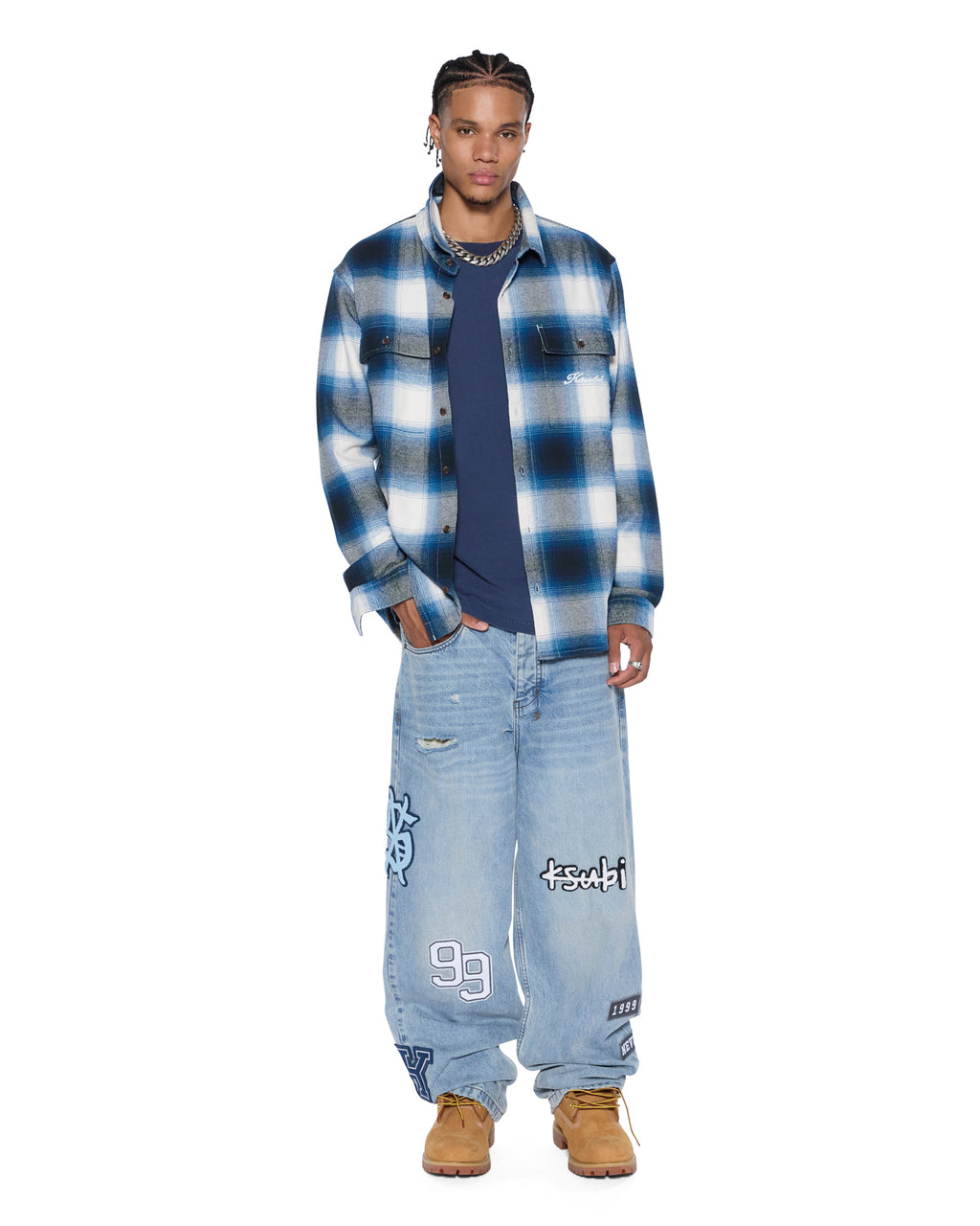 MENS ROSEBOWL LS SHIRT SALTED BLUE SHIRTS