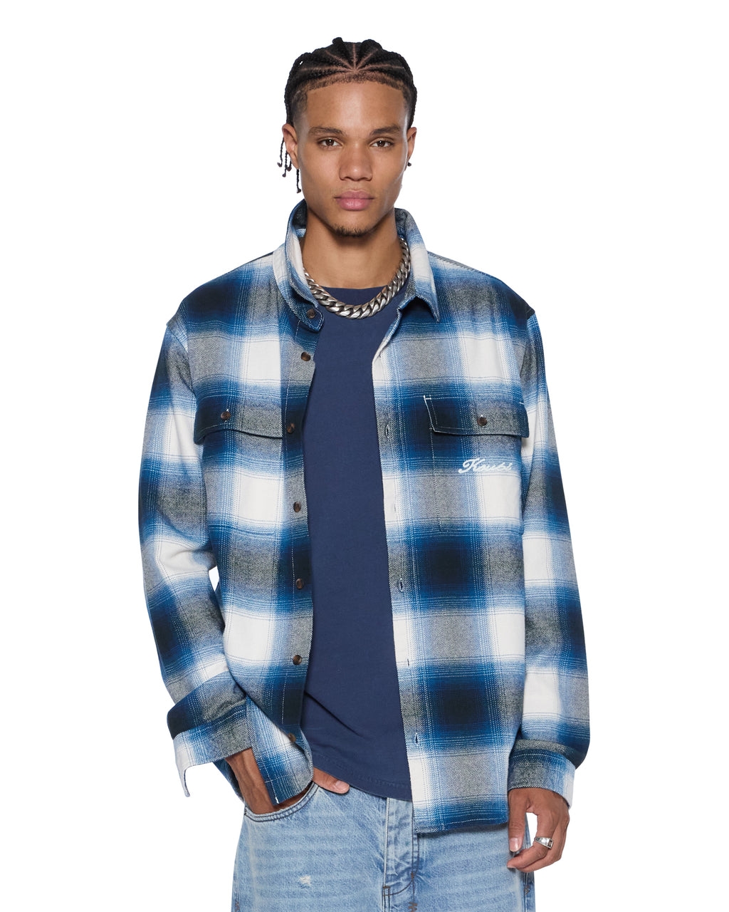 MENS ROSEBOWL LS SHIRT SALTED BLUE SHIRTS