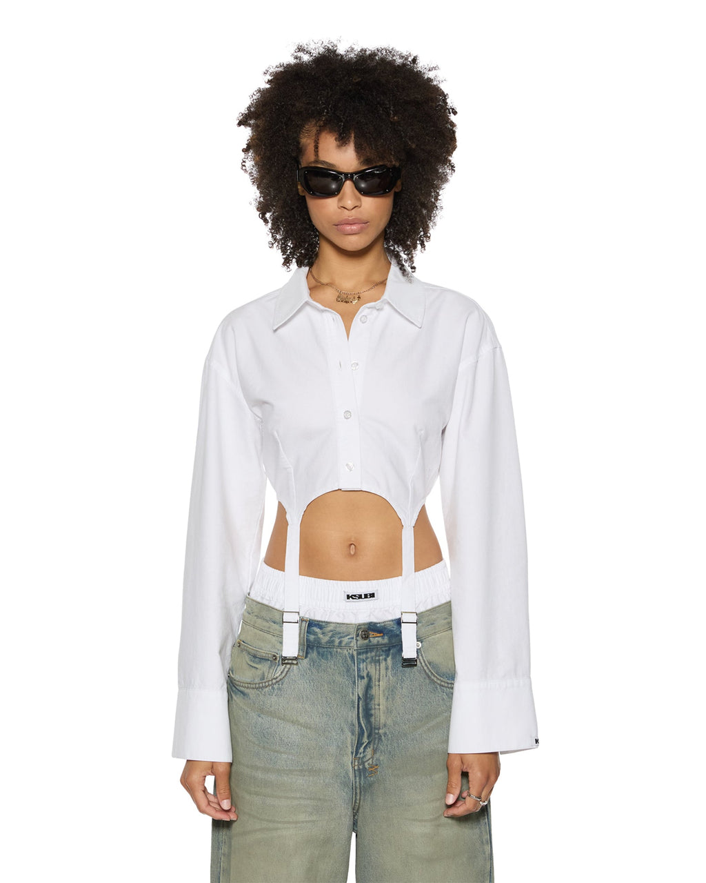 Womens Sasha Ls Shirt White Regular Shirts - White